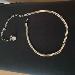 Elegant Silver with rhinestone belt